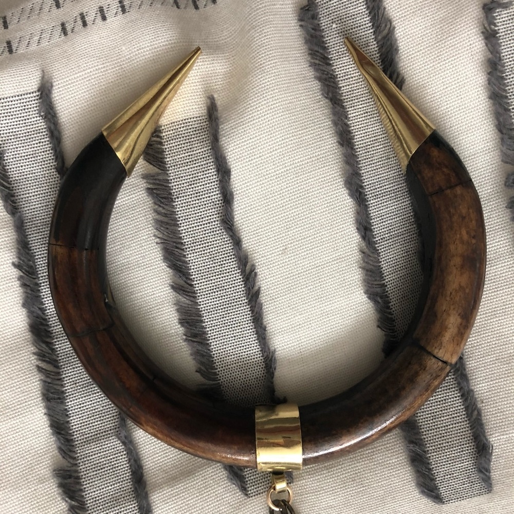 Love poppy long horn necklace